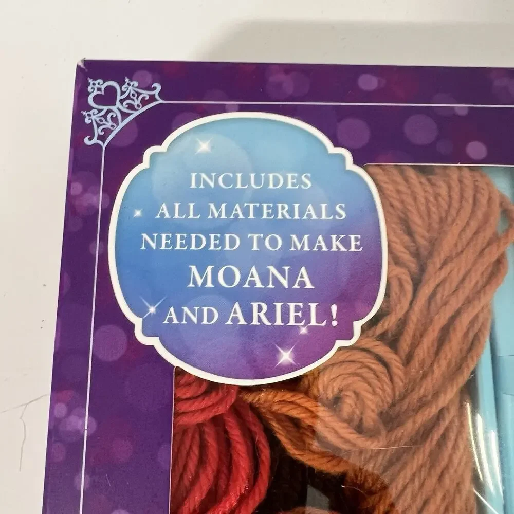 Disney Princess Crochet (Crochet Kits) NIB make Moana and Ariel & 12 Patterns
